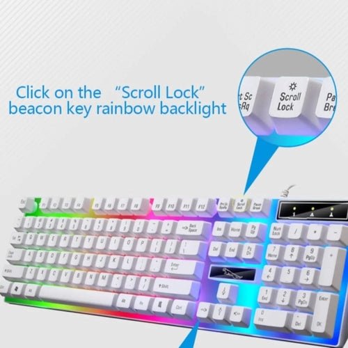 Ninja Dragons White Knight Gaming Keyboard and Mouse Set - TechGear Elite