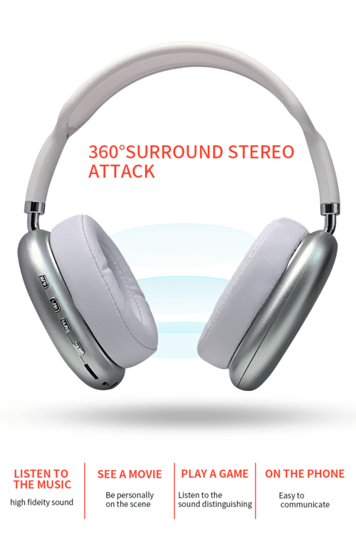 2021 New Wireless Headset HIFI Stereo Bluetooth Headphones - TechGear Elite