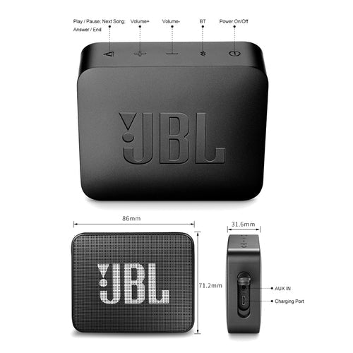JBL GO 2 Wireless Bluetooth Speaker IPX7 Waterproof With Mic - TechGear Elite