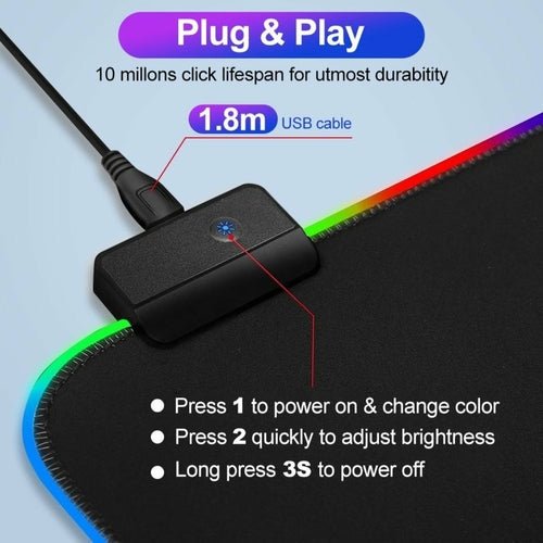 Ninja Dragons RGB Gaming 1 Touch Light Up Mouse Pad - Large Size - TechGear Elite