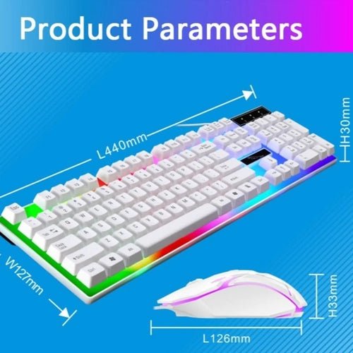 Ninja Dragons White Knight Gaming Keyboard and Mouse Set - TechGear Elite