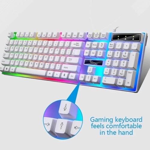 Ninja Dragons White Knight Gaming Keyboard and Mouse Set - TechGear Elite