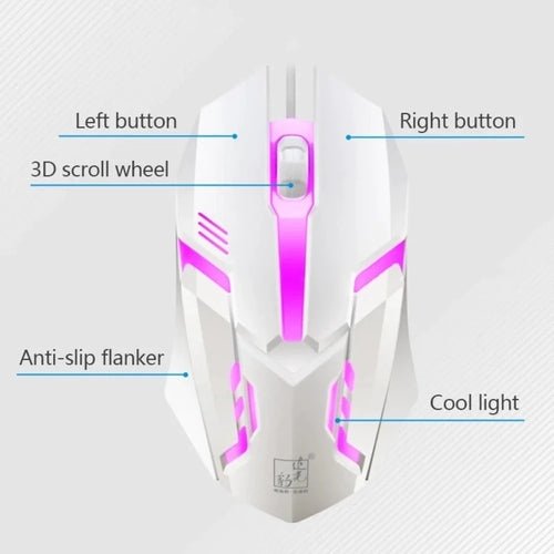 Ninja Dragons White Knight Gaming Keyboard and Mouse Set - TechGear Elite